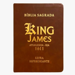 Bíblia Sagrada King James | KJA | Letra Hipergigante | Com Índice | Capa PU Luxo Marrom