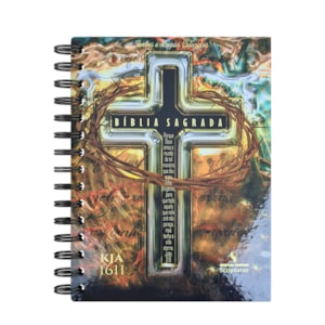 Bíblia Sagrada KJA 1611 | Letra Normal | Capa Dura Espiral Cruz