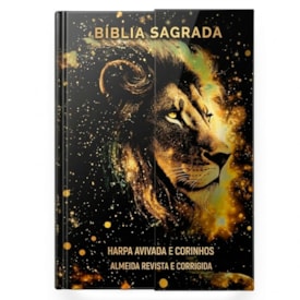 Bíblia Sagrada Leão Dourado | ARC | Letra Gigante | Harpa Avivada e Corinhos | Capa Dura Carteira