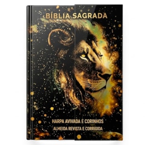Bíblia Sagrada Leão Dourado | ARC | Letra Gigante | Harpa Avivada e Corinhos | Capa Dura Carteira
