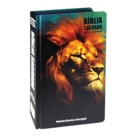 Bíblia Sagrada Leão Pintura | ARC | Letra Grande| Capa Dura | Harpa Avivada e Corinhos
