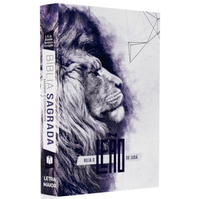 Bíblia Sagrada Leão Ruja | ARC | Letra Maior | Harpa e Corinhos | Capa Dura