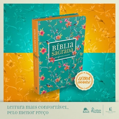 Segunda imagem do produto Bíblia Sagrada - Leitura Perfeita | Letra Grande | NVI | Capa Flores