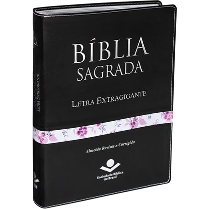 Bíblia Sagrada | Letra ExtraGigante | ARA | Preta Flores | c/ Índice