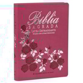 Bíblia Sagrada | Letra Extragigante | ARC | Capa Luxo Flor Pink