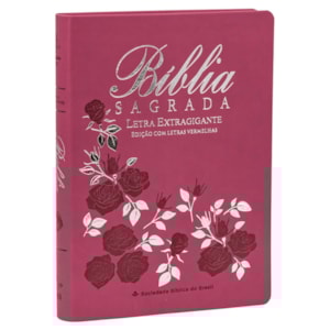 Bíblia Sagrada | Letra Extragigante | ARC | Capa Luxo Flor Pink