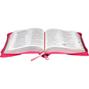 Bíblia Sagrada | Letra Gigante | ARA | Capa Couro Pink / Zíper | c/ Índice