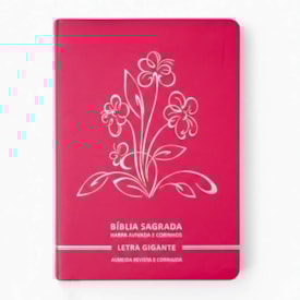 Bíblia Sagrada | Letra Gigante | ARC | C/ Harpa e Corinhos | Capa Premium Luxo Flores Pink