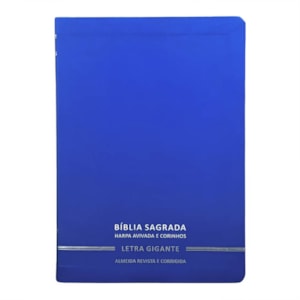 Bíblia Sagrada | Letra Gigante | ARC | C/ Harpa e Corinhos | Capa Premium Luxo Minimalista Azul