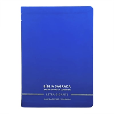 Bíblia Sagrada | Letra Gigante | ARC | C/ Harpa e Corinhos | Capa Premium Luxo Minimalista Azul
