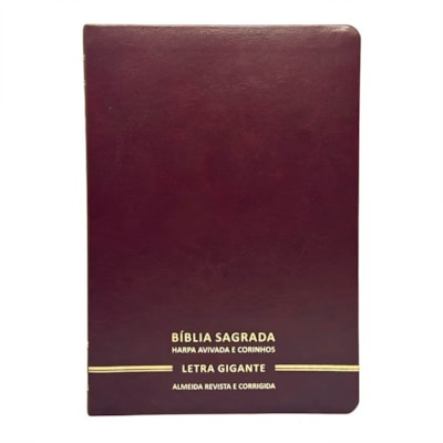 Bíblia Sagrada | Letra Gigante | ARC | C/ Harpa e Corinhos | Capa Premium Luxo Minimalista Bordô