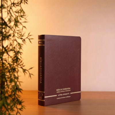 Segunda imagem do produto Bíblia Sagrada | Letra Gigante | ARC | C/ Harpa e Corinhos | Capa Premium Luxo Minimalista Bordô
