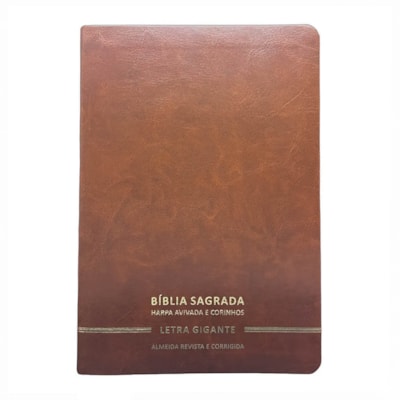 Bíblia Sagrada | Letra Gigante | ARC | C/ Harpa e Corinhos | Capa Premium Luxo Minimalista Marrom