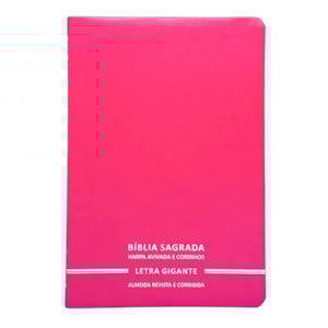 Bíblia Sagrada | Letra Gigante | ARC | C/ Harpa e Corinhos | Capa Premium Luxo Minimalista Pink