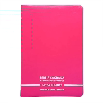 Bíblia Sagrada | Letra Gigante | ARC | C/ Harpa e Corinhos | Capa Premium Luxo Minimalista Pink