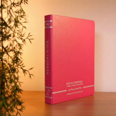 Segunda imagem do produto Bíblia Sagrada | Letra Gigante | ARC | C/ Harpa e Corinhos | Capa Premium Luxo Minimalista Pink