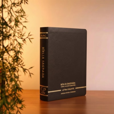Segunda imagem do produto Bíblia Sagrada | Letra Gigante | ARC | C/ Harpa e Corinhos | Capa Premium Luxo Minimalista Preta