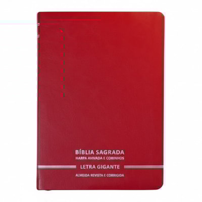 Bíblia Sagrada | Letra Gigante | ARC | C/ Harpa e Corinhos | Capa Premium Luxo Minimalista Vermelha