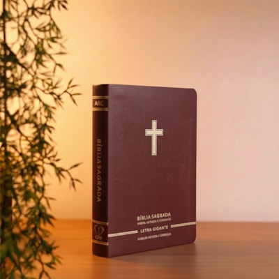 Segunda imagem do produto Bíblia Sagrada | Letra Gigante | ARC | Harpa Avivada e Corinhos | Capa Premium Luxo Cruz Bordô