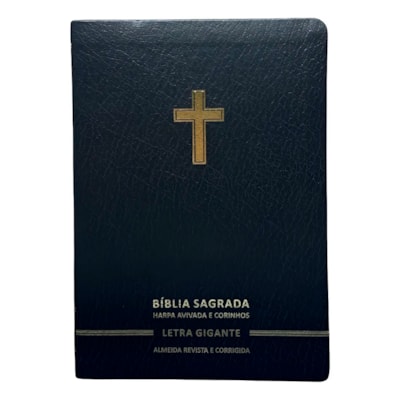 Bíblia Sagrada | Letra Gigante | ARC | Harpa Avivada e Corinhos | Capa Premium Luxo Cruz Preta