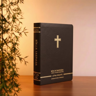Segunda imagem do produto Bíblia Sagrada | Letra Gigante | ARC | Harpa Avivada e Corinhos | Capa Premium Luxo Cruz Preta