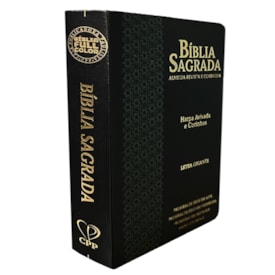 Bíblia Sagrada | Letra Gigante | ARC | Harpa Avivada e Corinhos | Capa PU Luxo Estrela Preta e Verde