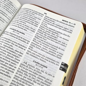 Bíblia Sagrada | Letra Grande | ARC | Capa Luxo Cruz Caramelo c/ Ziper