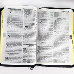 Bíblia Sagrada | Letra Grande | ARC | Capa Luxo Cruz Geométrica Preta C/ Ziper