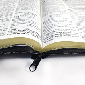 Bíblia Sagrada | Letra Grande | ARC | Capa Luxo Cruz Geométrica Preta C/ Ziper