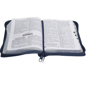 Bíblia Sagrada Letra Grande | RC | Ziper l Capa Azul | c/ Índice