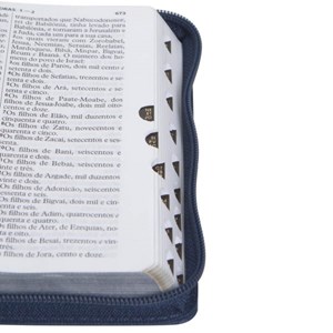Bíblia Sagrada Letra Grande | RC | Ziper l Capa Azul | c/ Índice