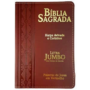 Bíblia Sagrada Letra Jumbo | ARC | Capa Luxo Arabesco Bordo