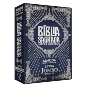 Bíblia Sagrada Letra Jumbo | ARC | Harpa Avivada | Capa Covertex Azul
