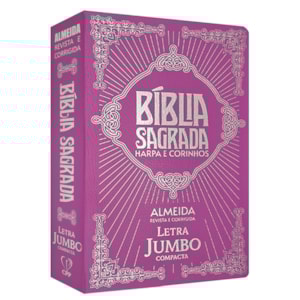 Bíblia Sagrada Letra Jumbo | ARC |  Harpa Avivada | Capa Covertex Pink