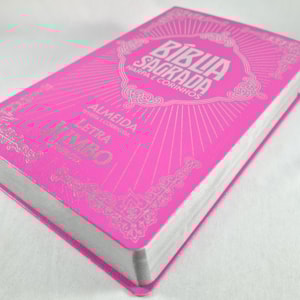 Segunda imagem do produto Bíblia Sagrada Letra Jumbo | ARC |  Harpa Avivada | Capa Covertex Pink