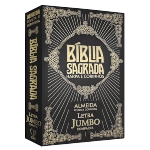 Bíblia Sagrada Letra Jumbo | ARC |  Harpa Avivada | Capa Covertex Preta