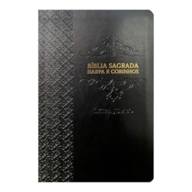 Bíblia Sagrada Letra Jumbo | ARC | Harpa Avivada e Corinhos | Capa Luxo Arabesco Preta