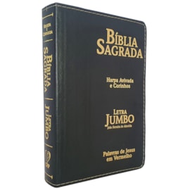 Bíblia Sagrada Letra Jumbo | ARC | Harpa Avivada e Corinhos | Capa PU Luxo Arabesco Preta