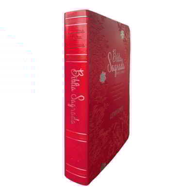 Segunda imagem do produto Bíblia Sagrada Letra Jumbo | ARC | Harpa Avivada e Corinhos | Capa PU Luxo Floral Vermelha