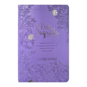 Bíblia Sagrada Letra Jumbo | ARC | Harpa Avivada e Corinhos | Capa PU Luxo Jardim Lilás