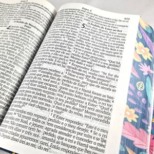 Bíblia Sagrada Letra Jumbo | NVI | Capa Dura Folhagens Azul