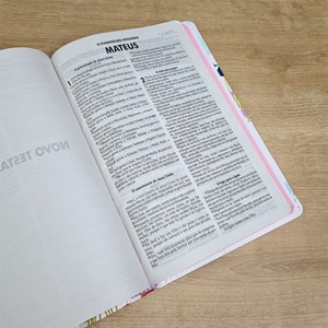 Bíblia Sagrada  | Letra Normal | ARA | Capa Dura Branca Flores