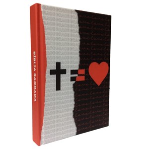 Bíblia Sagrada | Letra Normal | NAA |  Cruz Grace Love Tricolor Branco e Preto