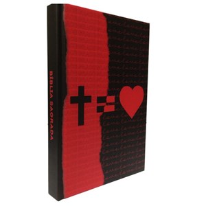 Bíblia Sagrada | Letra Normal | NAA | Cruz Grace Love Vermelho e Preto