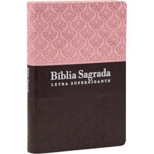 Bíblia Sagrada | Letra Supergigante | ARC | Capa Luxo Rosa e Marrom