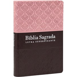 Bíblia Sagrada | Letra Supergigante | ARC | Capa Luxo Rosa e Marrom