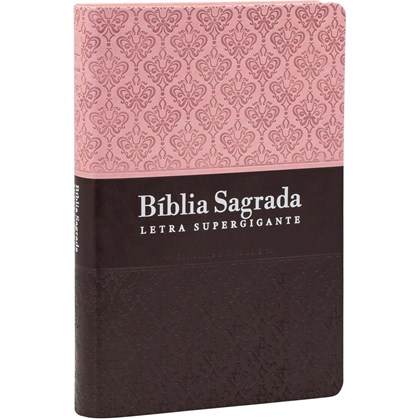 Bíblia Sagrada | Letra Supergigante | ARC | Capa Luxo Rosa e Marrom