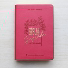 Segunda imagem do produto Bíblia Sagrada | Letra Supergigante | NAA | Capa Luxo Rosa