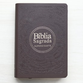Segunda imagem do produto Bíblia Sagrada | Letra Supergigante | NAA | Capa Luxo Vinho Folha