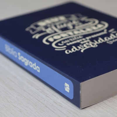Segunda imagem do produto Bíblia Sagrada Lettering | NVI | Capa Brochura Azul